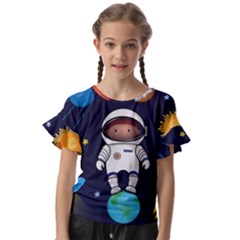 Kids  Cut Out Flutter Sleeves 