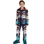 Boy Spaceman Space Rocket Ufo Planets Stars Kids  Long Sleeve Velvet Pajamas Set