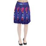 Cartoon Funny Aliens With Ufo Duck Starry Sky Set Pleated Skirt