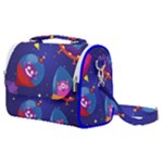 Cartoon Funny Aliens With Ufo Duck Starry Sky Set Satchel Shoulder Bag