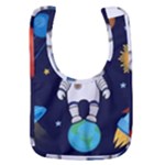 Boy Spaceman Space Rocket Ufo Planets Stars Baby Bib