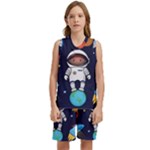 Boy Spaceman Space Rocket Ufo Planets Stars Kids  Basketball Mesh Set