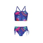 Cartoon Funny Aliens With Ufo Duck Starry Sky Set Girls  Tankini Swimsuit