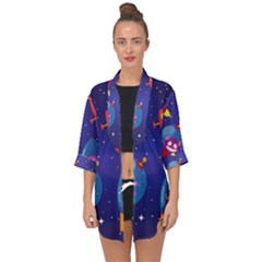 Open Front Chiffon Kimono 