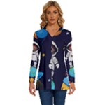 Boy Spaceman Space Rocket Ufo Planets Stars Long Sleeve Drawstring Hooded Top