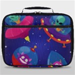 Cartoon Funny Aliens With Ufo Duck Starry Sky Set Full Print Lunch Bag