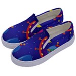 Cartoon Funny Aliens With Ufo Duck Starry Sky Set Kids  Canvas Slip Ons