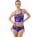 Cartoon Funny Aliens With Ufo Duck Starry Sky Set Mini Tank Bikini Set