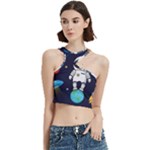 Boy Spaceman Space Rocket Ufo Planets Stars Cut Out Top