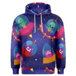 Cartoon Funny Aliens With Ufo Duck Starry Sky Set Men s Overhead Hoodie