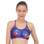 Cartoon Funny Aliens With Ufo Duck Starry Sky Set Basic Training Sports Bra