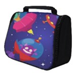 Cartoon Funny Aliens With Ufo Duck Starry Sky Set Full Print Travel Pouch (Small)
