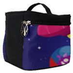 Cartoon Funny Aliens With Ufo Duck Starry Sky Set Make Up Travel Bag (Small)