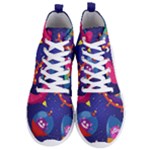 Cartoon Funny Aliens With Ufo Duck Starry Sky Set Men s Lightweight High Top Sneakers