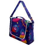 Cartoon Funny Aliens With Ufo Duck Starry Sky Set Box Up Messenger Bag