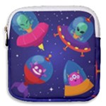 Cartoon Funny Aliens With Ufo Duck Starry Sky Set Mini Square Pouch