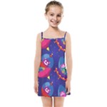 Cartoon Funny Aliens With Ufo Duck Starry Sky Set Kids  Summer Sun Dress
