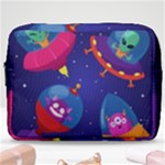 Cartoon Funny Aliens With Ufo Duck Starry Sky Set Make Up Pouch (Large)