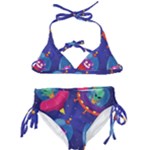 Cartoon Funny Aliens With Ufo Duck Starry Sky Set Kids  Classic Bikini Set