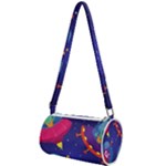 Cartoon Funny Aliens With Ufo Duck Starry Sky Set Mini Cylinder Bag
