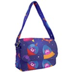 Cartoon Funny Aliens With Ufo Duck Starry Sky Set Courier Bag