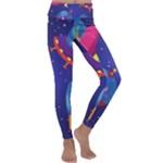 Cartoon Funny Aliens With Ufo Duck Starry Sky Set Kids  Lightweight Velour Classic Yoga Leggings