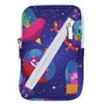 Cartoon Funny Aliens With Ufo Duck Starry Sky Set Belt Pouch Bag (Small)