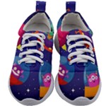 Cartoon Funny Aliens With Ufo Duck Starry Sky Set Kids Athletic Shoes