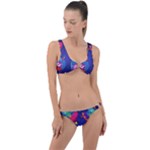 Cartoon Funny Aliens With Ufo Duck Starry Sky Set Ring Detail Crop Bikini Set
