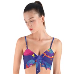 Woven Tie Front Bralet 
