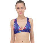 Cartoon Funny Aliens With Ufo Duck Starry Sky Set Classic Banded Bikini Top