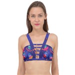 Cartoon Funny Aliens With Ufo Duck Starry Sky Set Cage Up Bikini Top