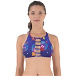 Cartoon Funny Aliens With Ufo Duck Starry Sky Set Perfectly Cut Out Bikini Top