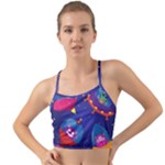 Cartoon Funny Aliens With Ufo Duck Starry Sky Set Mini Tank Bikini Top