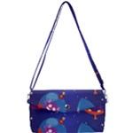 Cartoon Funny Aliens With Ufo Duck Starry Sky Set Removable Strap Clutch Bag