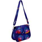 Cartoon Funny Aliens With Ufo Duck Starry Sky Set Saddle Handbag