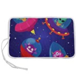 Cartoon Funny Aliens With Ufo Duck Starry Sky Set Pen Storage Case (S)