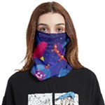 Cartoon Funny Aliens With Ufo Duck Starry Sky Set Face Covering Bandana (Two Sides)