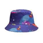 Cartoon Funny Aliens With Ufo Duck Starry Sky Set Bucket Hat
