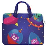 Cartoon Funny Aliens With Ufo Duck Starry Sky Set MacBook Pro 13  Double Pocket Laptop Bag