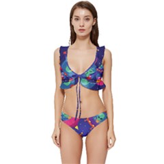 Low Cut Ruffle Edge Bikini Set 