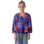 Cartoon Funny Aliens With Ufo Duck Starry Sky Set Kids  Sailor Shirt