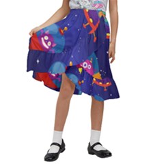 Kids  Ruffle Flared Wrap Midi Skirt 