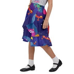 Kids  Ruffle Flared Wrap Midi Skirt 