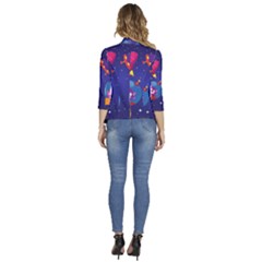 Women s 3/4 Sleeve Ruffle Edge Open Front Jacket 