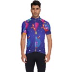 Cartoon Funny Aliens With Ufo Duck Starry Sky Set Men s Short Sleeve Cycling Jersey