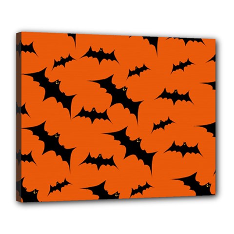 Halloween Card With Bats Flying Pattern Canvas 20  x 16  (Stretched) from ArtsNow.com
