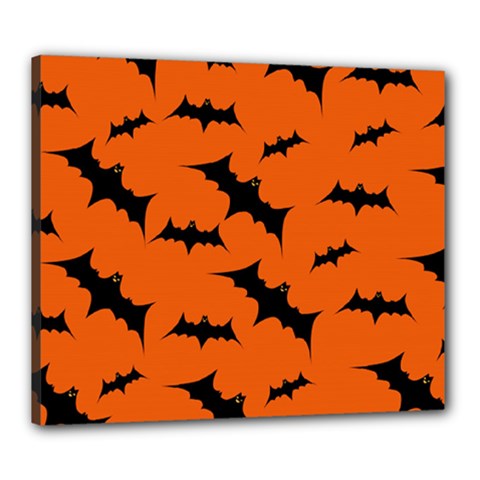 Halloween Card With Bats Flying Pattern Canvas 24  x 20  (Stretched) from ArtsNow.com