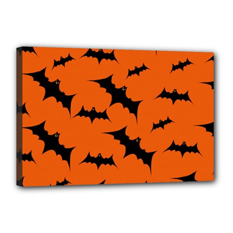 Halloween Card With Bats Flying Pattern Canvas 18  x 12  (Stretched) from ArtsNow.com