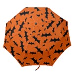 Halloween Card With Bats Flying Pattern Folding Umbrellas